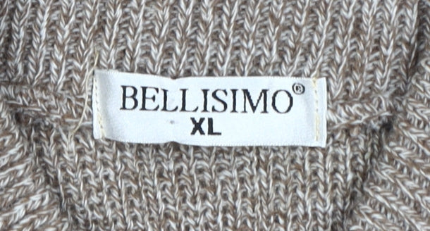 Bellisimo Men's Brown XL Full Zip Jumper Knitwear