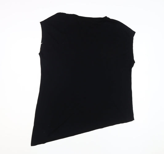 Womens UK Size 14 River Island Black Basic T-Shirt