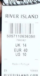 Womens UK Size 14 River Island Black Basic T-Shirt