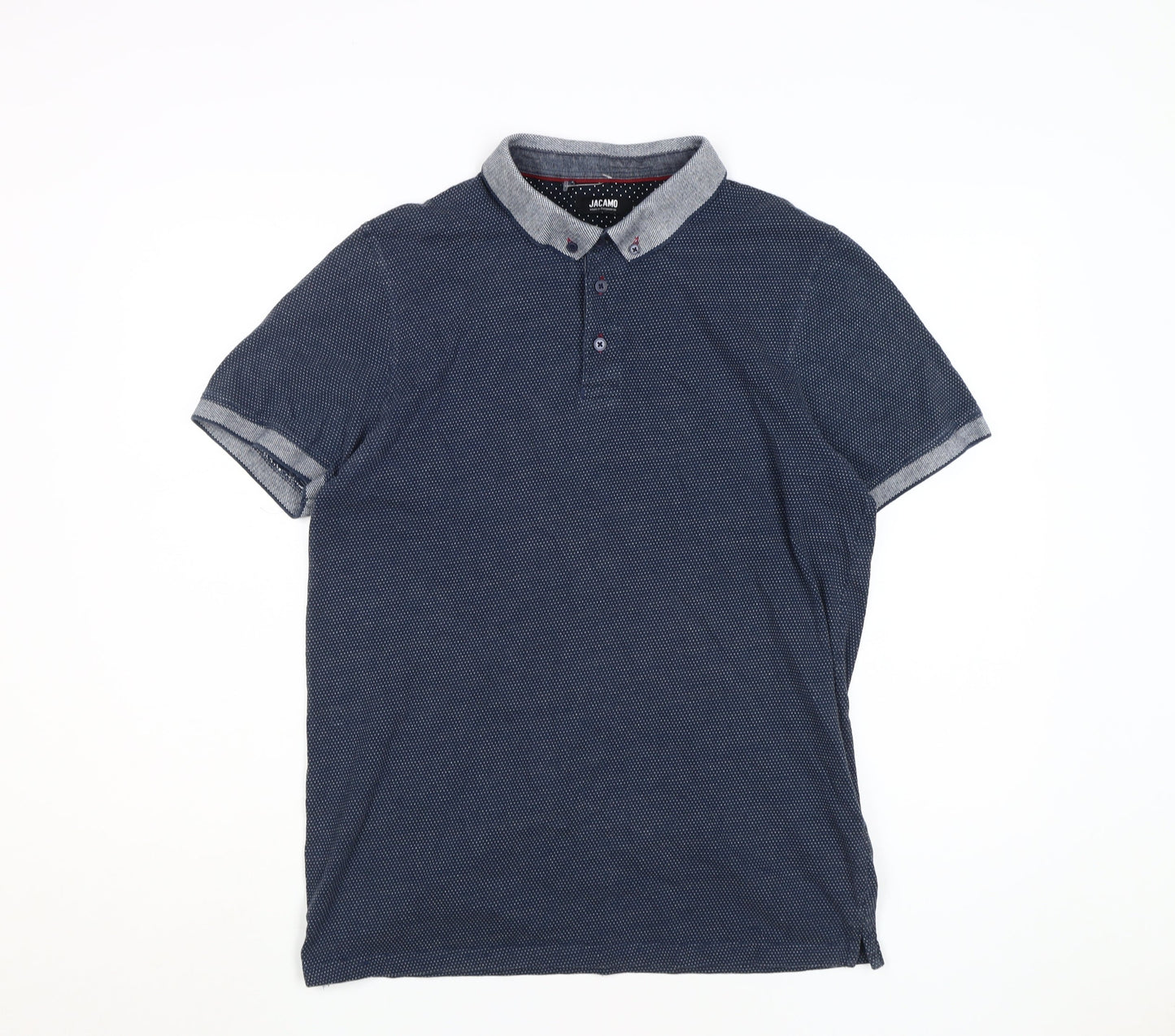 Jacamo Men's Blue Polo Shirt M Cotton Short Sleeve