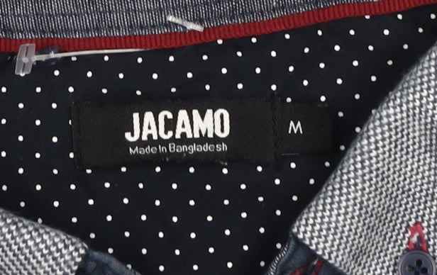 Jacamo Men's Blue Polo Shirt M Cotton Short Sleeve