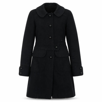 Womens UK Size 8 Topshop Black Overcoat