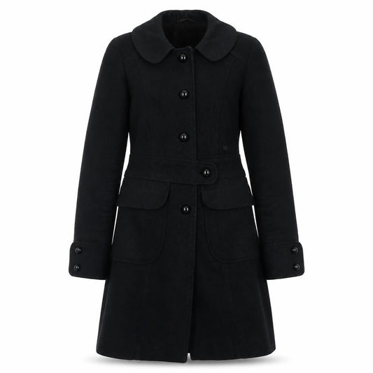 Womens UK Size 8 Topshop Black Overcoat