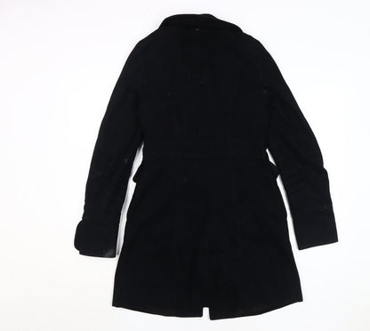 Womens UK Size 8 Topshop Black Overcoat