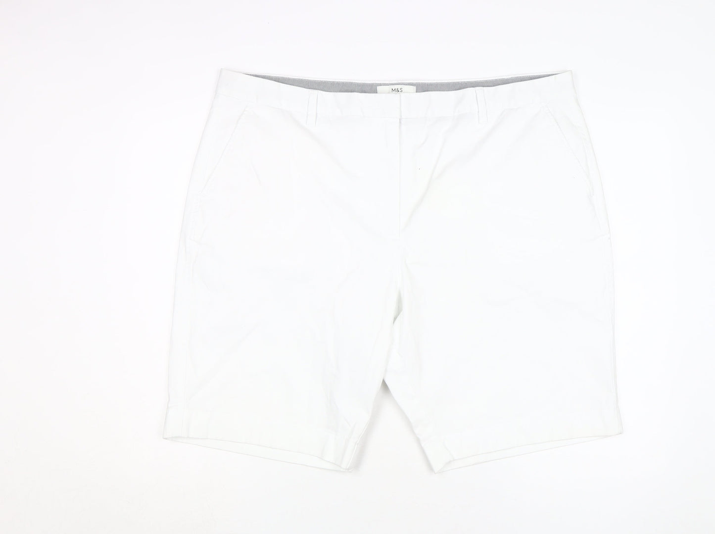 Marks and Spencer Women's White Chino Shorts Size 22
