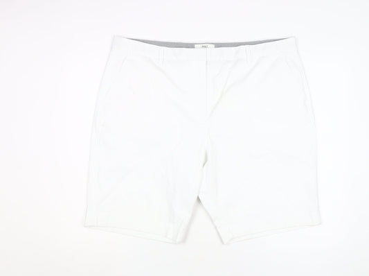 Marks and Spencer Women's White Chino Shorts Size 22