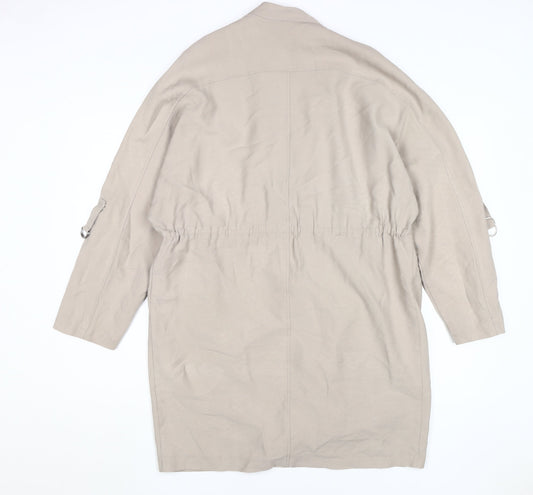 New Look Women's Beige Mid-Length Coat Size 10