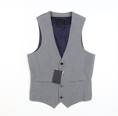 ASOS Men's Grey Suit Waistcoat, Size 36, Formal Style