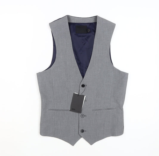 ASOS Men's Grey Suit Waistcoat, Size 36, Formal Style