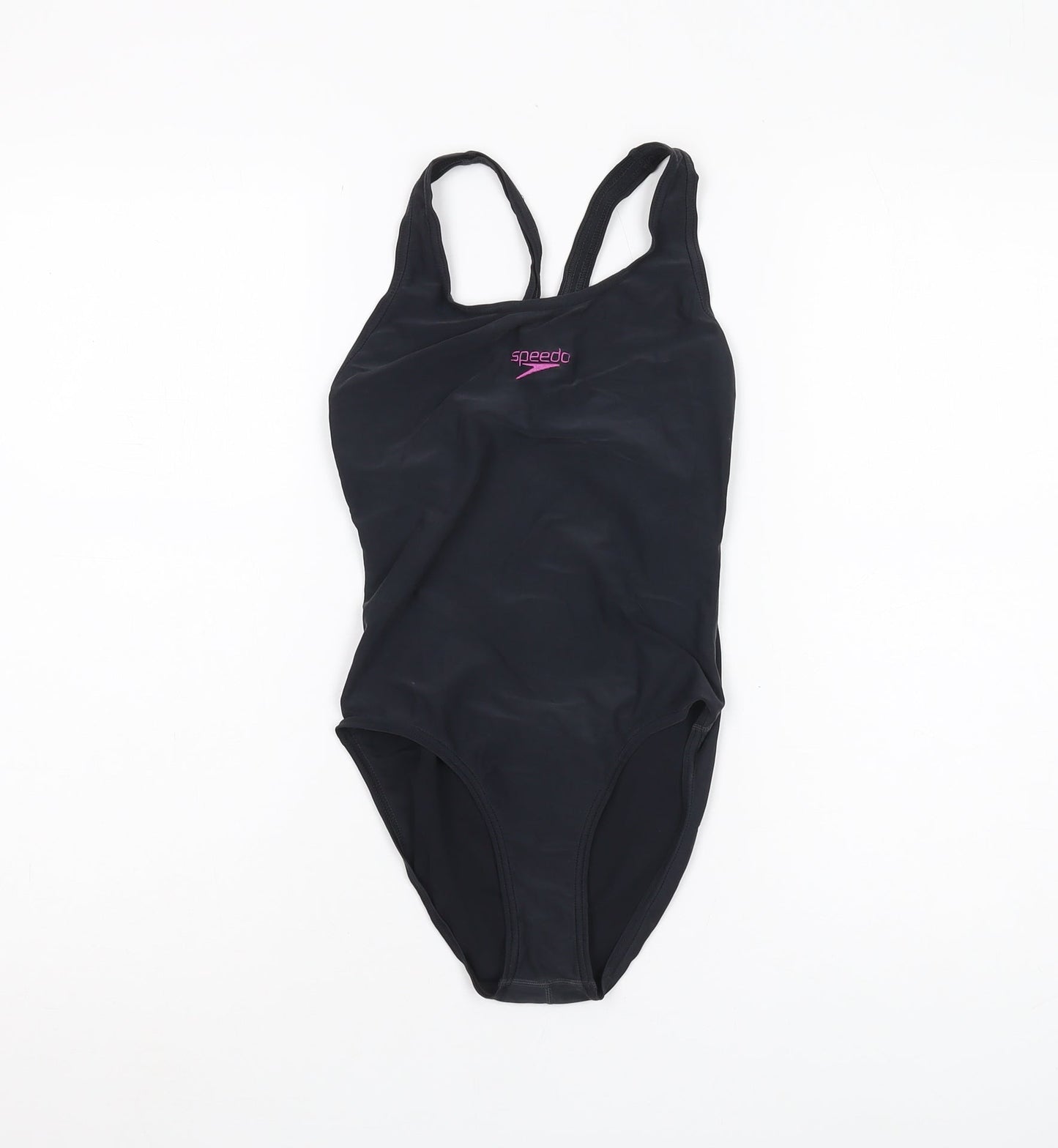 Speedo Girls Black One Piece Swimsuit, Size 14 Years, Lightweight