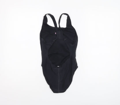Speedo Girls Black One Piece Swimsuit, Size 14 Years, Lightweight