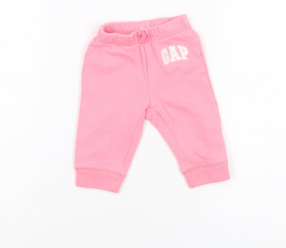 GAP Pink Unisex Baby Joggers, 3-6 Months, Cotton Blend