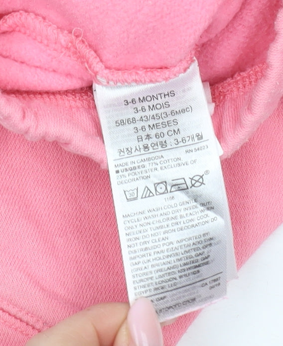 GAP Pink Unisex Baby Joggers, 3-6 Months, Cotton Blend