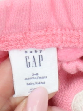 GAP Pink Unisex Baby Joggers, 3-6 Months, Cotton Blend
