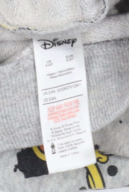 Disney Girls Grey Jogger Trousers Size 6-7 Cartoon Characters
