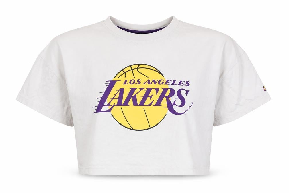Womens UK Size 14 NBA White Cropped T-Shirt