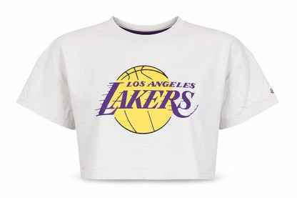 Womens UK Size 14 NBA White Cropped T-Shirt