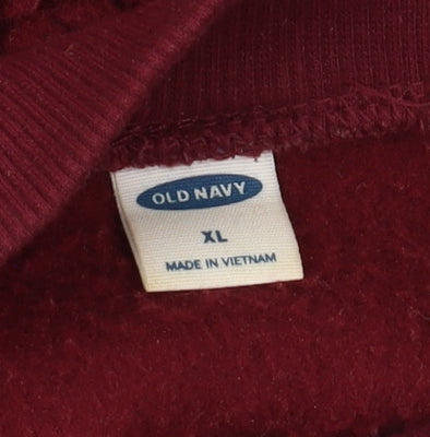 Old Navy Women's Red Fleece Pullover Sweatshirt XL