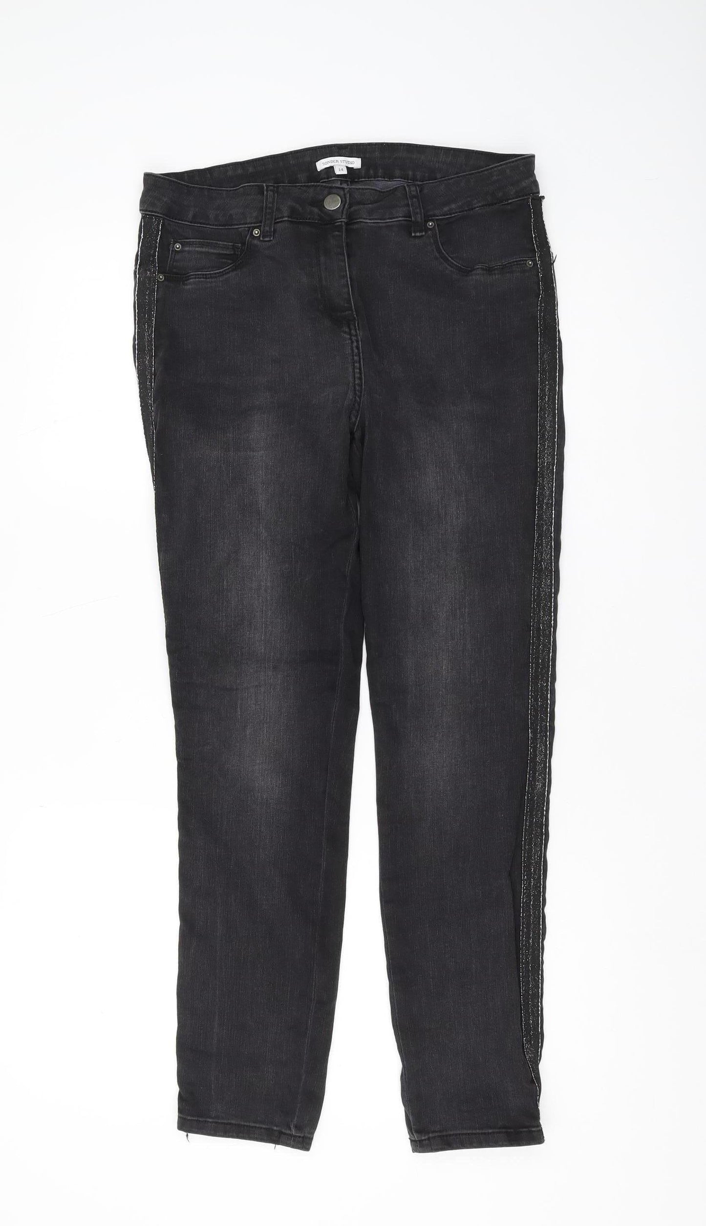 Sonder Studio Women's Black Skinny Jeans, Size 14
