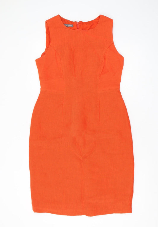 Laura Ashley Women's Orange Sheath Dress Size 12