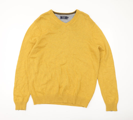 Maine New England Men's Yellow V-Neck Pullover, Size L