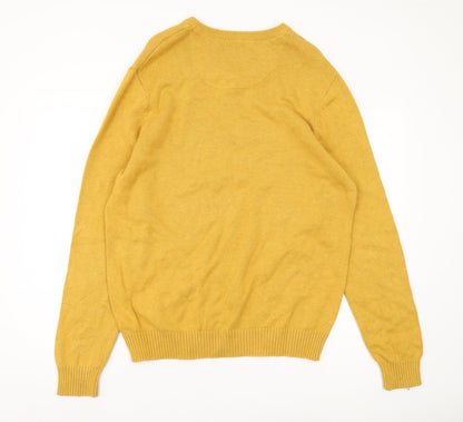 Maine New England Men's Yellow V-Neck Pullover, Size L