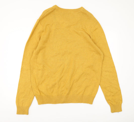 Maine New England Men's Yellow V-Neck Pullover, Size L