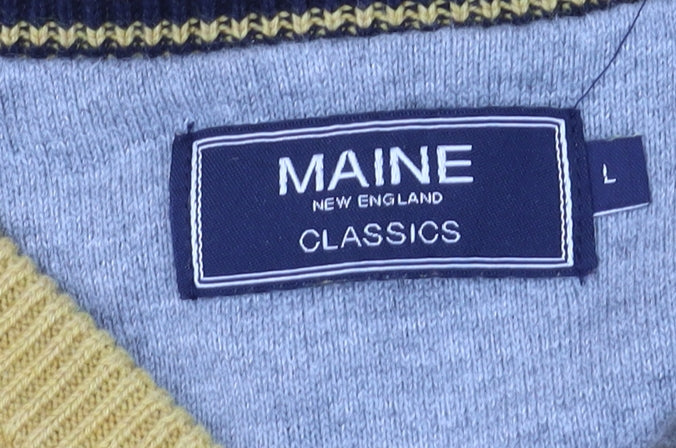 Maine New England Men's Yellow V-Neck Pullover, Size L