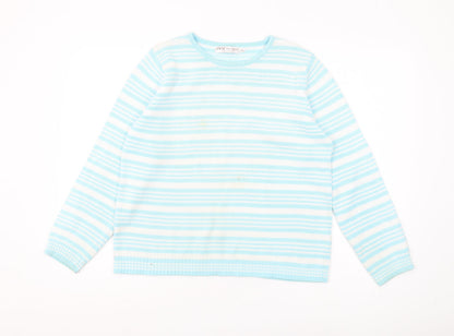 Womens UK Size M EWM Pure Classics Blue Pullover Jumper