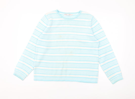 Womens UK Size M EWM Pure Classics Blue Pullover Jumper