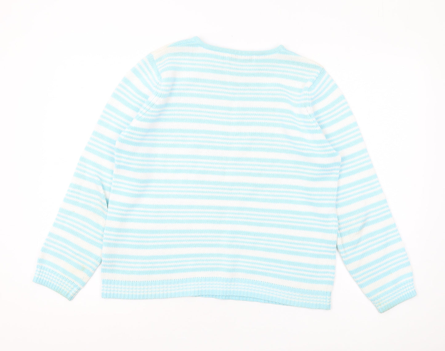 Womens UK Size M EWM Pure Classics Blue Pullover Jumper