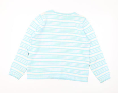Womens UK Size M EWM Pure Classics Blue Pullover Jumper