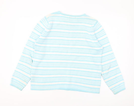 Womens UK Size M EWM Pure Classics Blue Pullover Jumper