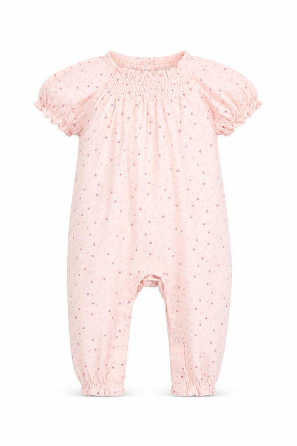 Front view of The Little White Company Pink Newborn Babygrow - unisex