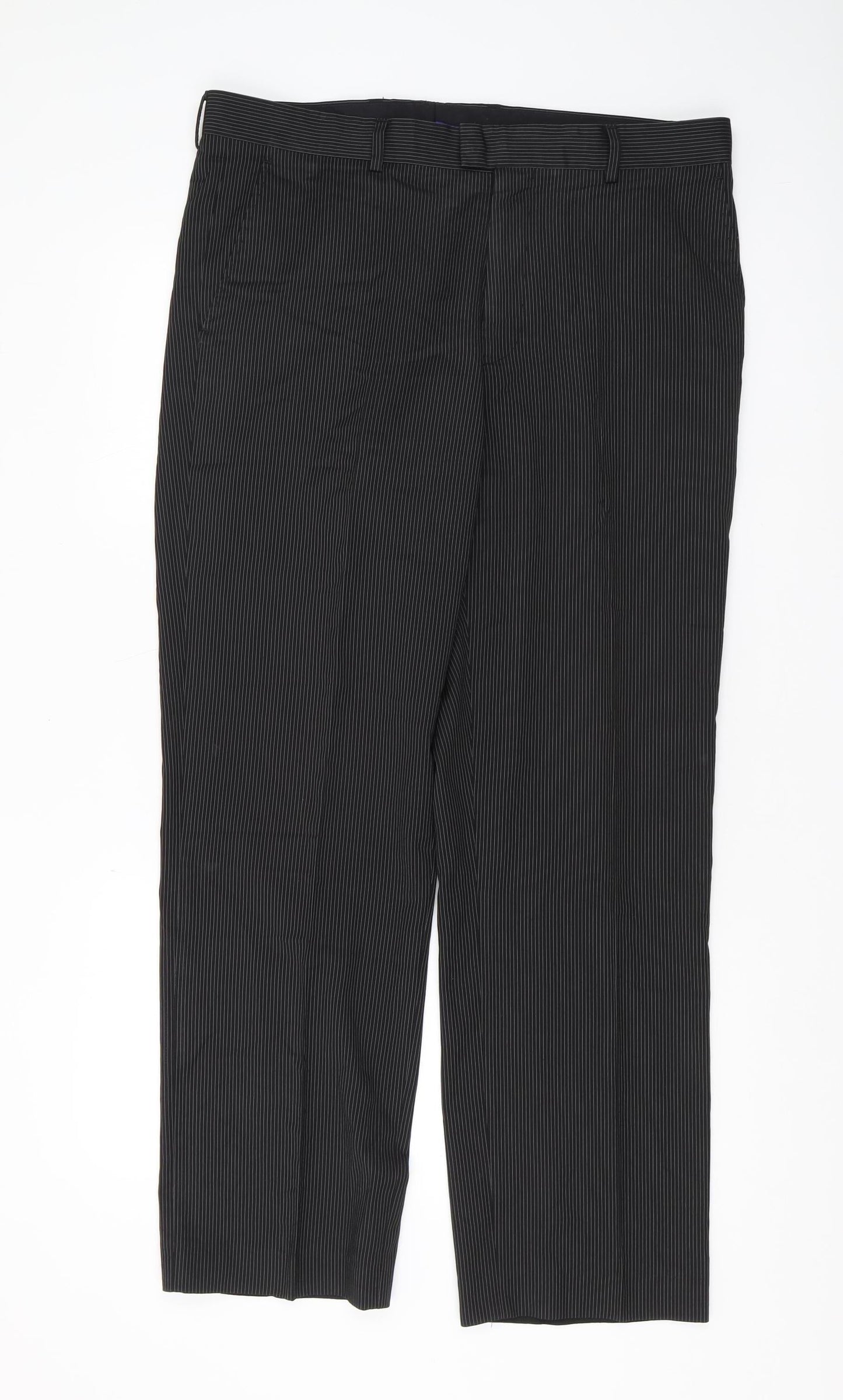 Burton Men's Black Striped Dress Pants, Size 36