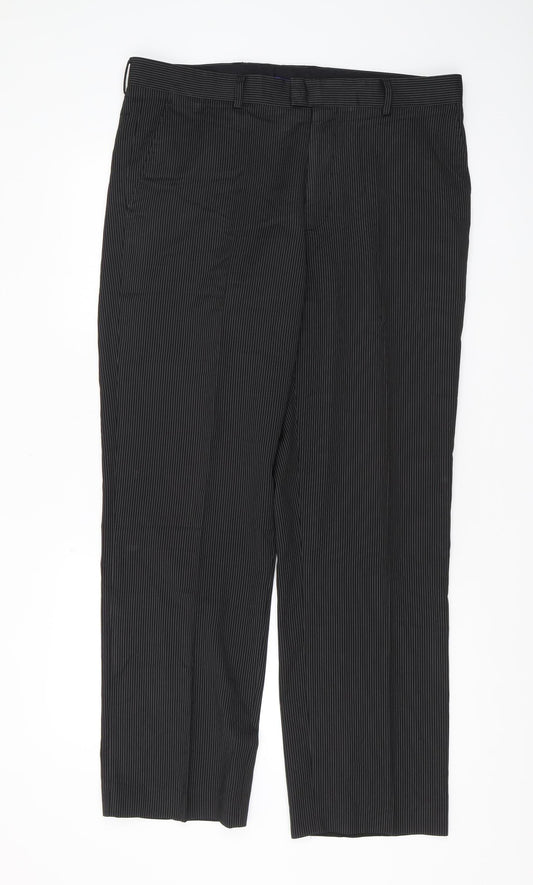 Burton Men's Black Striped Dress Pants, Size 36
