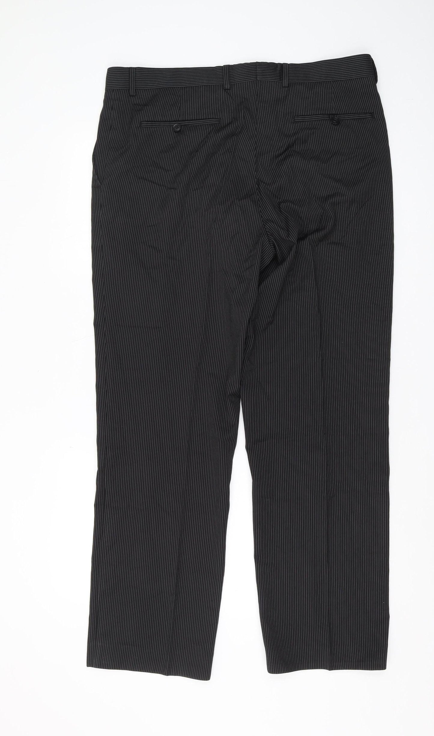 Burton Men's Black Striped Dress Pants, Size 36
