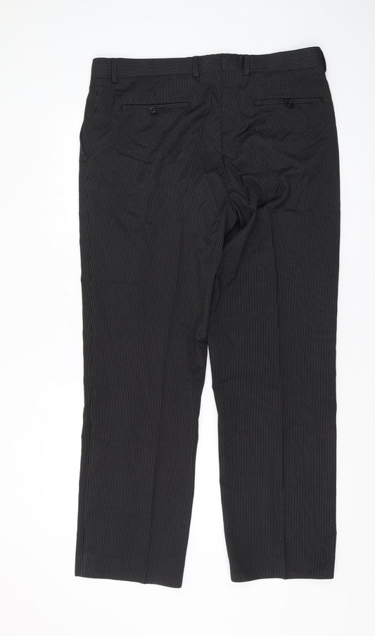 Burton Men's Black Striped Dress Pants, Size 36