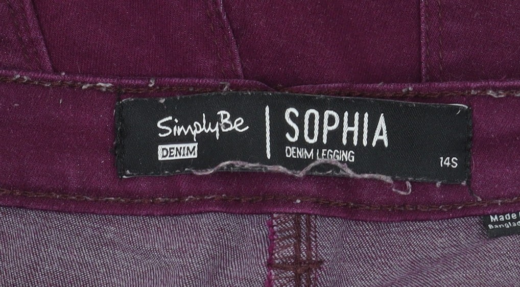 Simply Be Women's Purple Jegging Size 14S Slim Fit