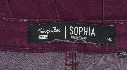 Simply Be Women's Purple Jegging Size 14S Slim Fit