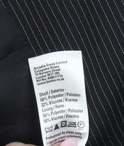 Mens UK Size 44 Burton Regular Black Suit Jacket
