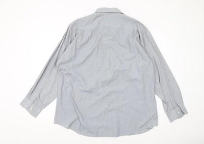Marks and Spencer Men's Grey Check Shirt 17.5 Regular