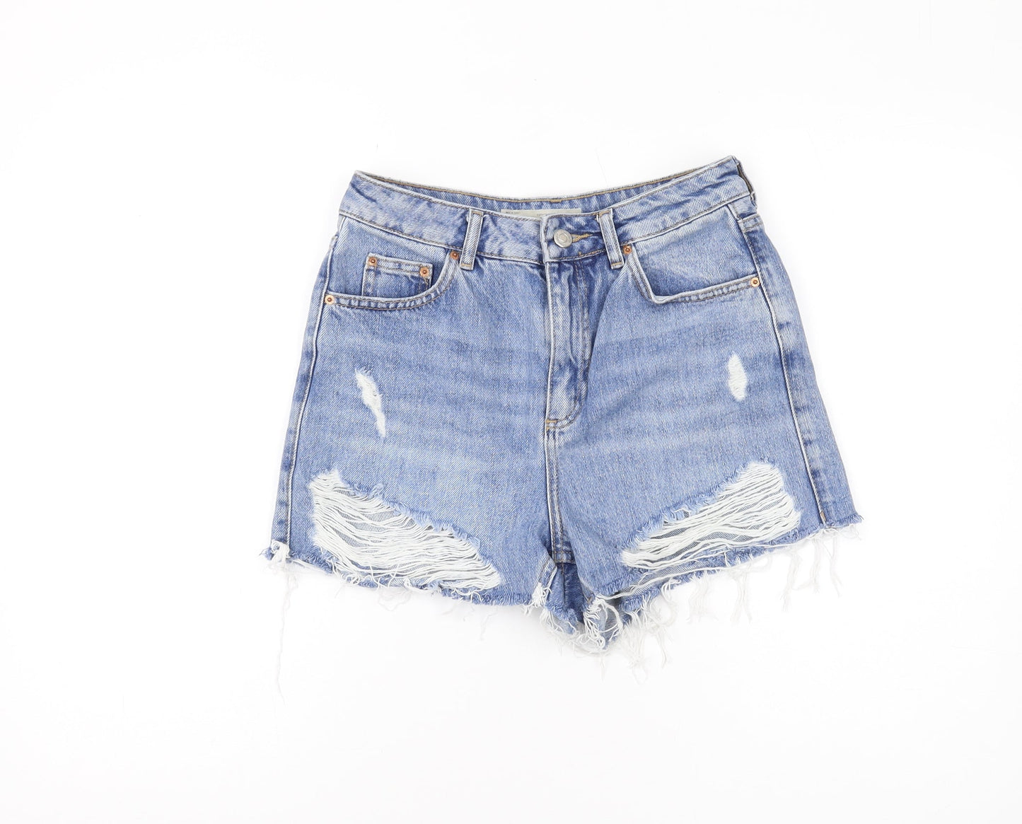 Topshop Women’s Blue Mom Denim Shorts, Size 8