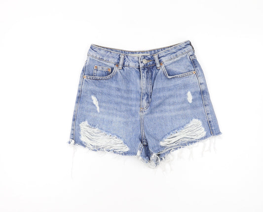 Topshop Women’s Blue Mom Denim Shorts, Size 8