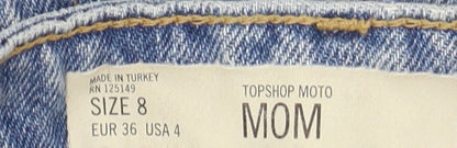 Topshop Women’s Blue Mom Denim Shorts, Size 8