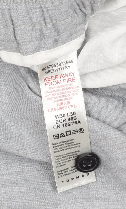 Topman Men's Grey Jogger Trousers, M - Casual Elastic Waist