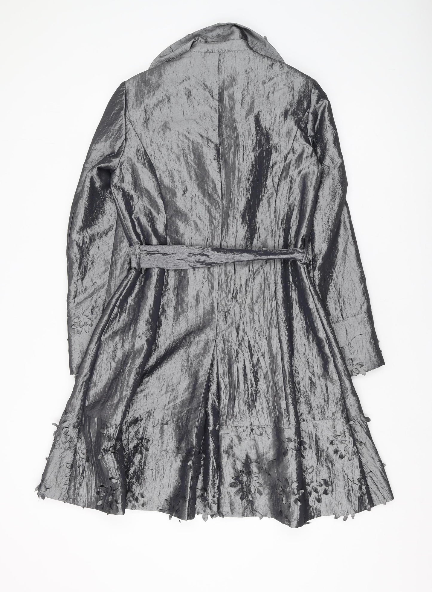 Per Una Women's Grey Trench Coat Size 8 - Elegant & Formal
