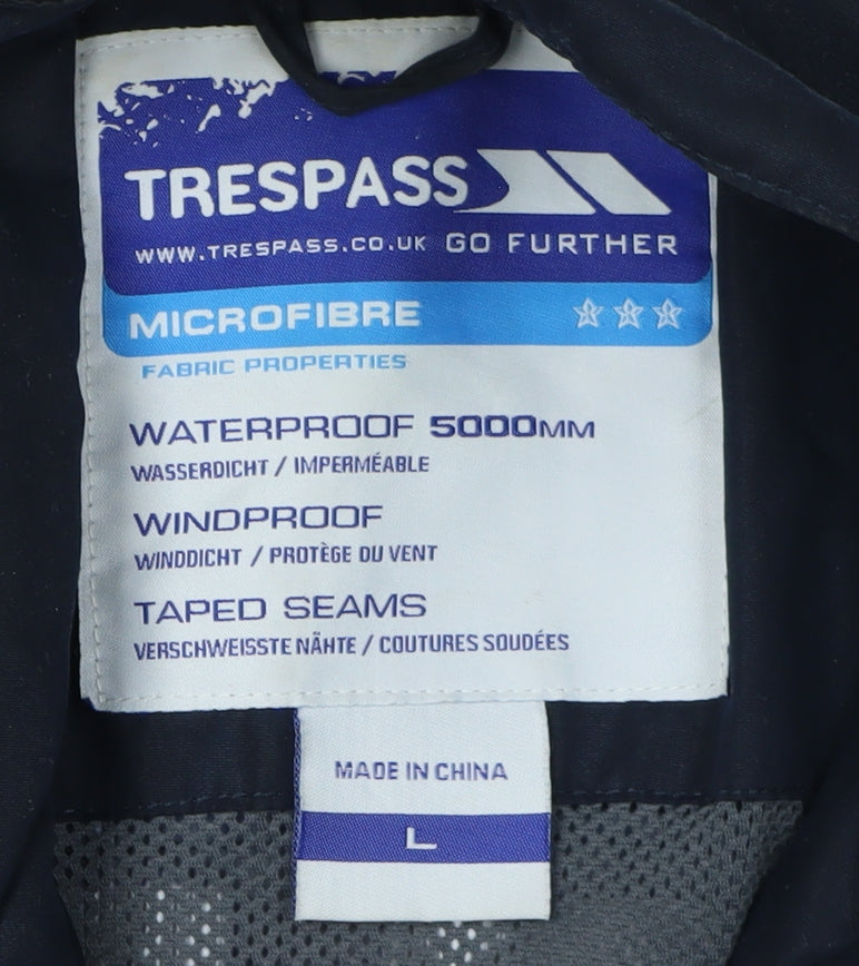 Mens UK Size L Trespass Blue Windbreaker Coat