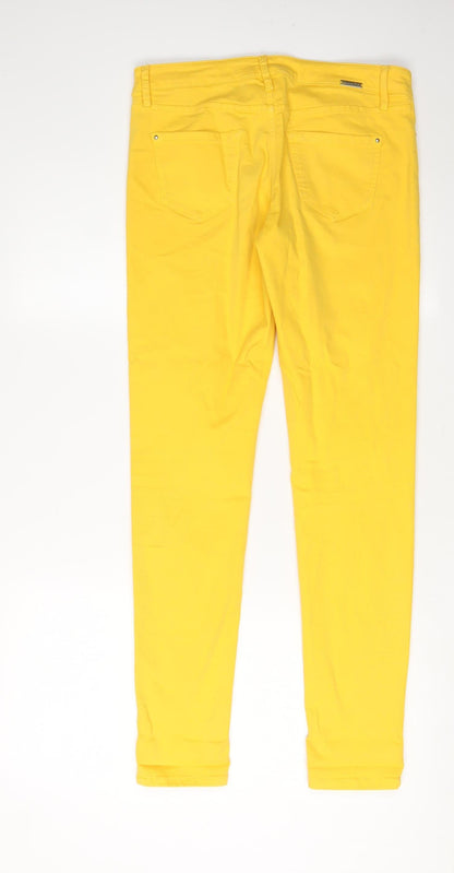 Massimo Dutti Women's Yellow Skinny Jeans Size 8