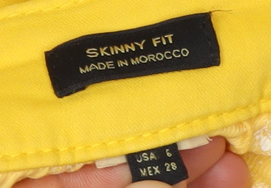 Massimo Dutti Women's Yellow Skinny Jeans Size 8